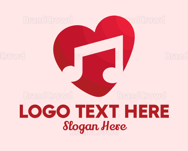 Romantic Music Love Heart Logo