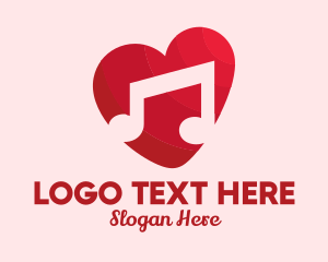 Music Lover - Romantic Music Love Heart logo design