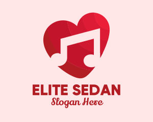 Heart - Romantic Music Love Heart logo design