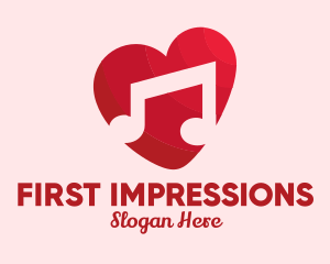 Date - Romantic Music Love Heart logo design