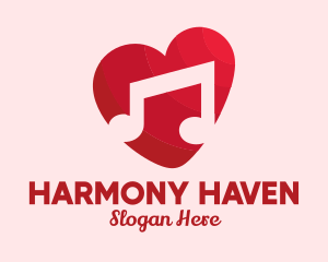 Melody - Romantic Music Love Heart logo design