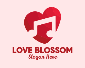 Romance - Romantic Music Love Heart logo design