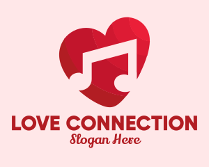 Romance - Romantic Music Love Heart logo design