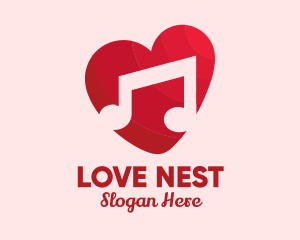 Romantic - Romantic Music Love Heart logo design