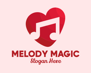 Song - Romantic Music Love Heart logo design