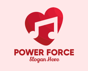 Love - Romantic Music Love Heart logo design