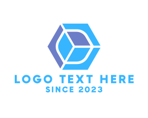 Orange Square - Hexagon Gaming Cube logo design