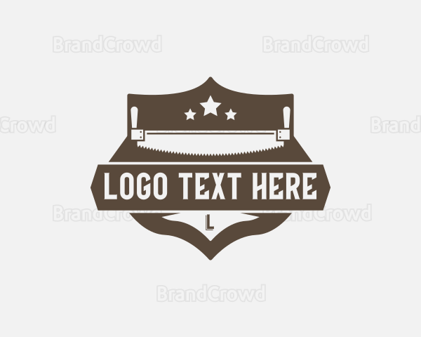 Lumberjack Carpenter Saw Logo