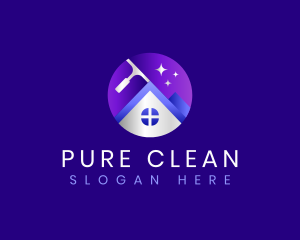 Housekeeping Squeegee Clean logo design