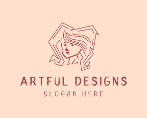 Angular Wig Hair  logo design