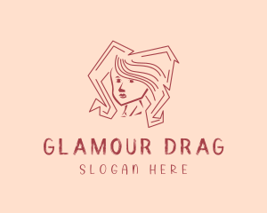 Drag - Angular Wig Hair logo design