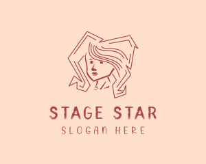 Actor - Angular Wig Hair logo design