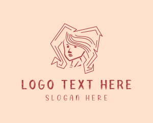 Talent - Angular Wig Hair logo design