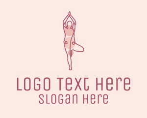 Yogi - Pink Yoga Monoline logo design