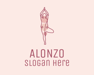 Pink Yoga Monoline logo design