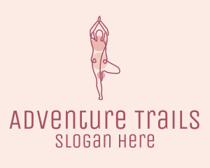 Pink Yoga Monoline logo design