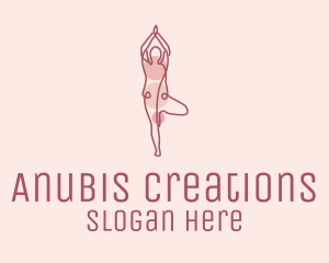 Pink Yoga Monoline logo design