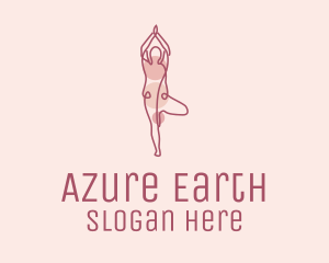 Pink Yoga Monoline logo design