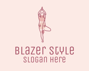 Pink Yoga Monoline logo design