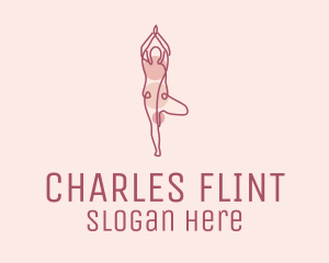 Pink Yoga Monoline logo design