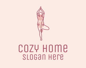 Pink Yoga Monoline logo design