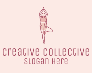 Pink Yoga Monoline logo design