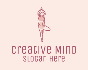 Pink Yoga Monoline logo design