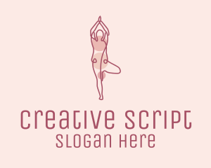 Pink Yoga Monoline logo design