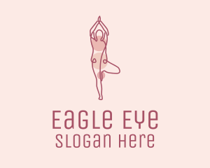 Pink Yoga Monoline logo design