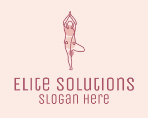 Treatment - Pink Yoga Monoline logo design