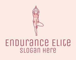 Pink Yoga Monoline logo design