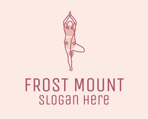 Pink Yoga Monoline logo design