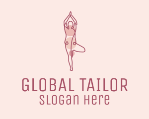 Pink Yoga Monoline logo design