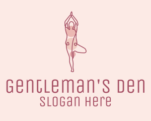 Pink Yoga Monoline logo design