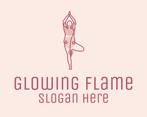 Pink Yoga Monoline logo design