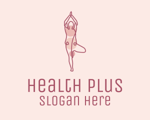 Pink Yoga Monoline logo design