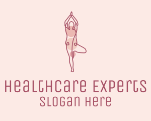 Pink Yoga Monoline logo design