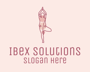 Pink Yoga Monoline logo design