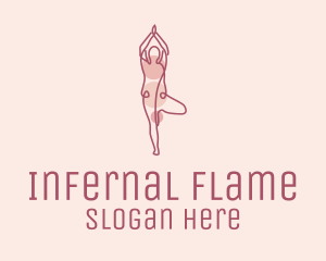 Pink Yoga Monoline logo design