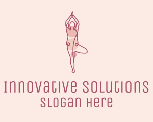 Pink Yoga Monoline logo design