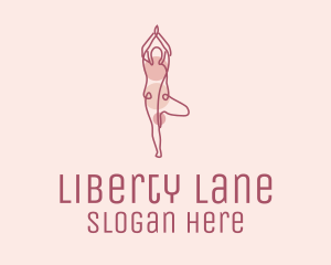 Pink Yoga Monoline logo design