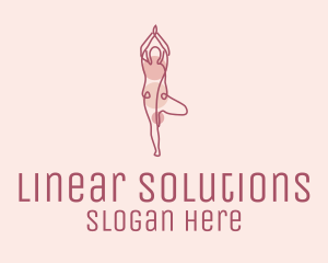 Pink Yoga Monoline logo design