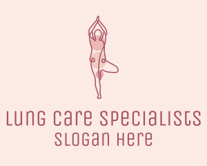 Pink Yoga Monoline logo design