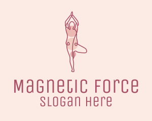 Pink Yoga Monoline logo design