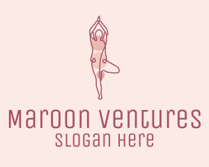 Pink Yoga Monoline logo design