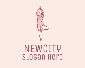 Pink Yoga Monoline logo design