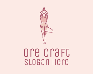 Pink Yoga Monoline logo design