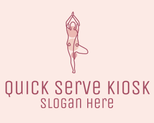 Pink Yoga Monoline logo design