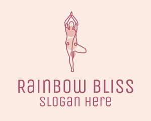 Pink Yoga Monoline logo design