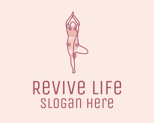 Rehabilitation - Pink Yoga Monoline logo design